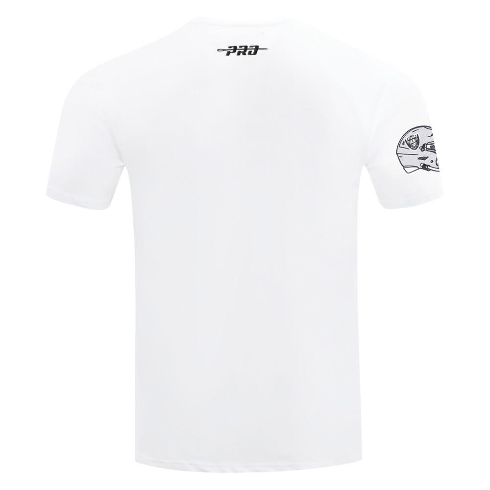 NFL LAS VEGAS RAIDERS TEAM BADGE T-SHIRT EN JERSEY SIMPLE POUR FEMME POUR HOMME (BLANC)