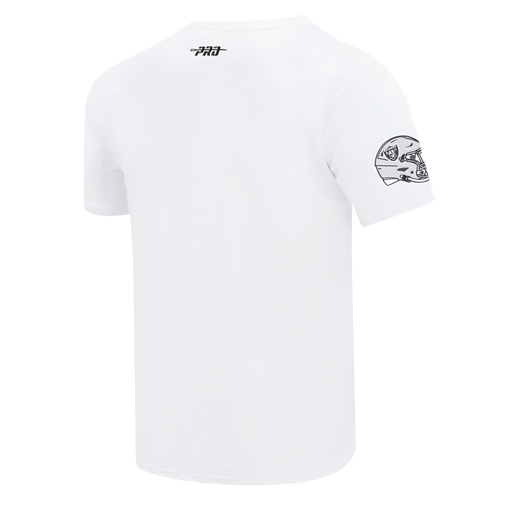 NFL LAS VEGAS RAIDERS TEAM BADGE T-SHIRT EN JERSEY SIMPLE POUR FEMME POUR HOMME (BLANC)