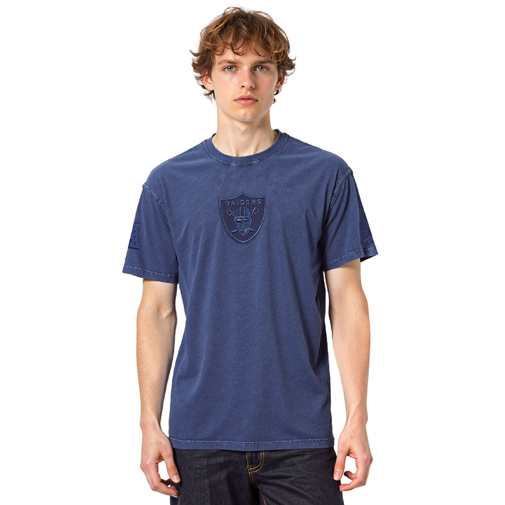 NFL LAS VEGAS RAIDERS WASHED CLASSIC T-SHIRT À MANCHES COURTES POUR HOMME (MARINE MINUIT DÉLAVÉ)