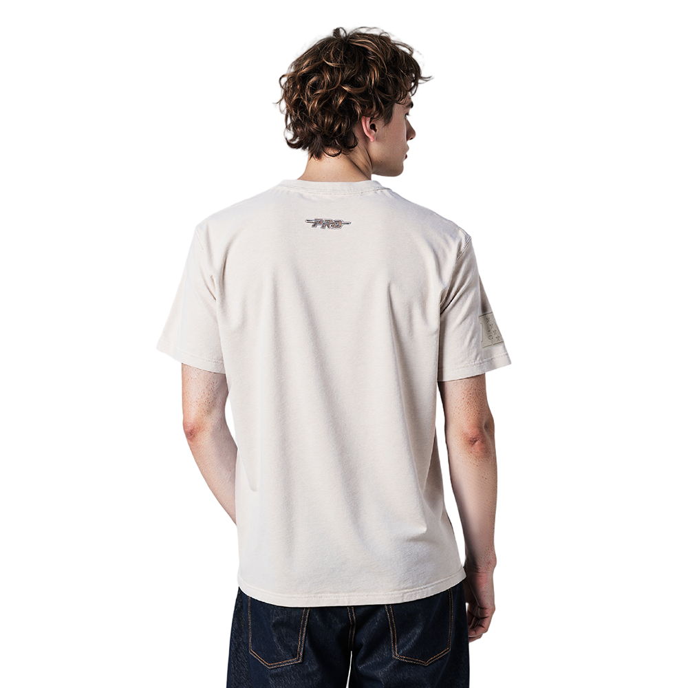NFL LAS VEGAS RAIDERS WASHED CLASSIC T-SHIRT EN JERSEY DE COTON DÉLAVÉ À L'ENZYME À ÉPAULES TOMBANTES POUR HOMME (ARDOISE CHAUDE DÉLAVÉE)