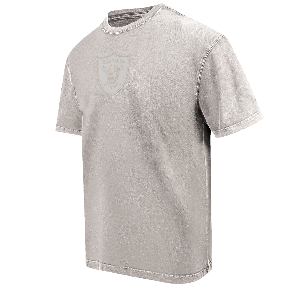 NFL LAS VEGAS RAIDERS WASHED CLASSIC T-SHIRT EN JERSEY DE COTON DÉLAVÉ À L'ENZYME À ÉPAULES TOMBANTES POUR HOMME (ARDOISE CHAUDE DÉLAVÉE)