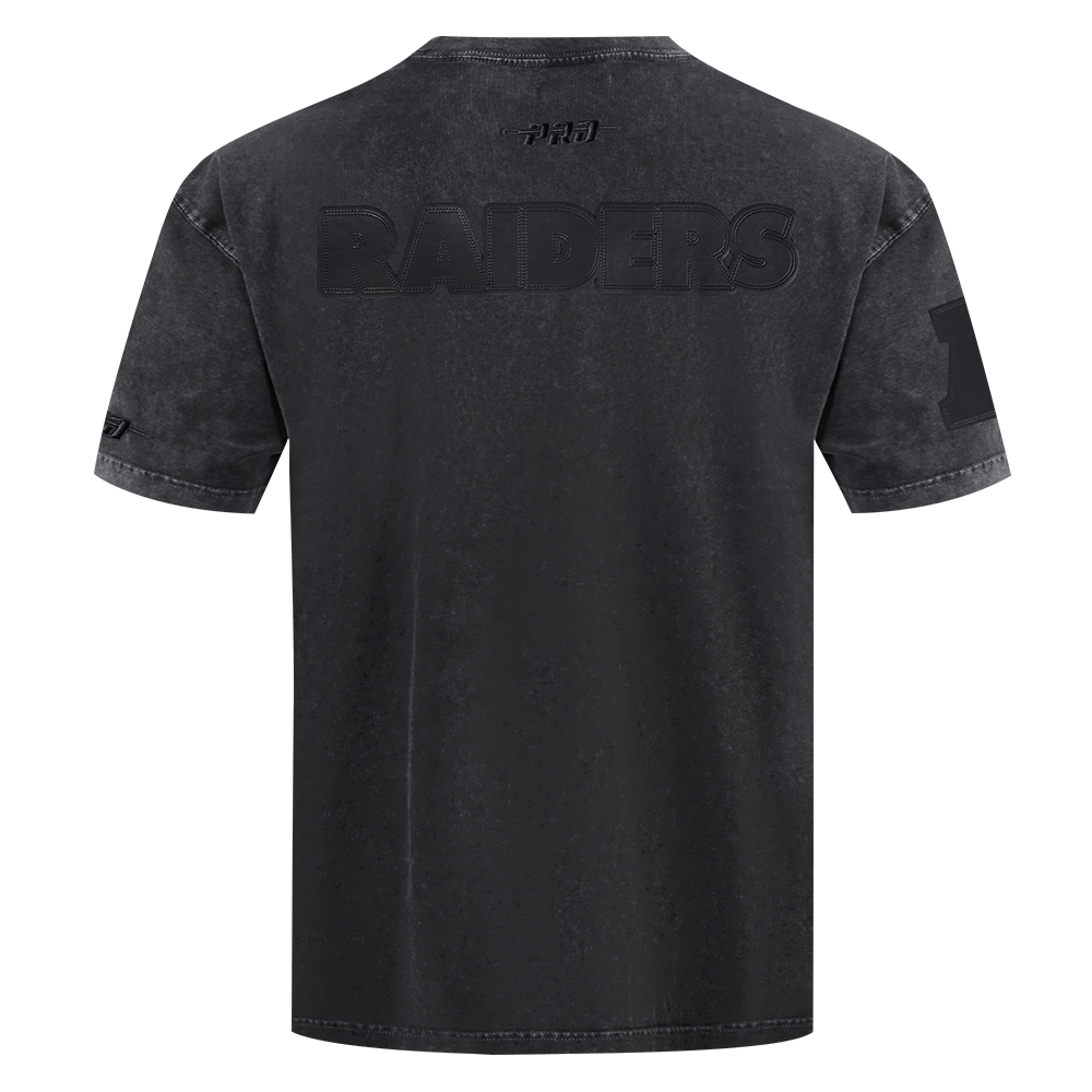 NFL LAS VEGAS RAIDERS WASHED VANGUARD T-SHIRT À MANCHES COURTES POUR HOMME (NOIR DÉLAVÉ)