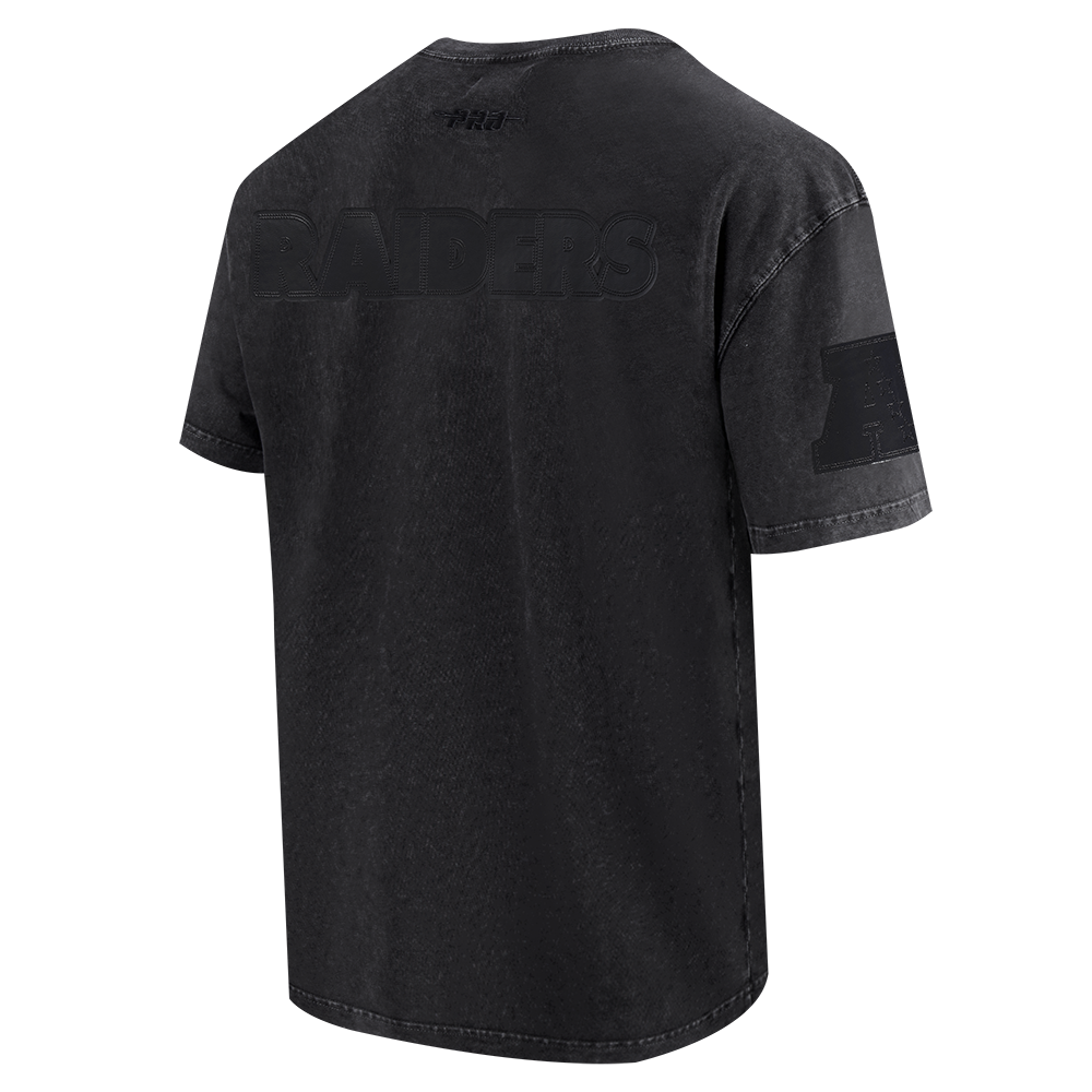 NFL LAS VEGAS RAIDERS WASHED VANGUARD T-SHIRT À MANCHES COURTES POUR HOMME (NOIR DÉLAVÉ)