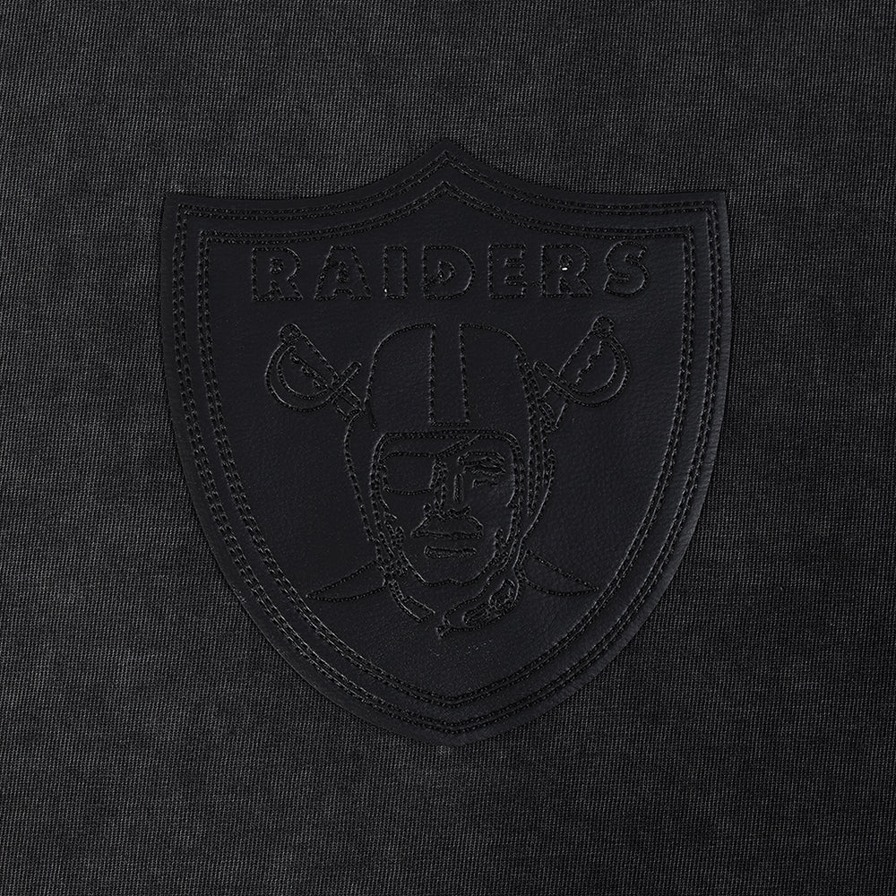 NFL LAS VEGAS RAIDERS WASHED VANGUARD T-SHIRT À MANCHES COURTES POUR HOMME (NOIR DÉLAVÉ)