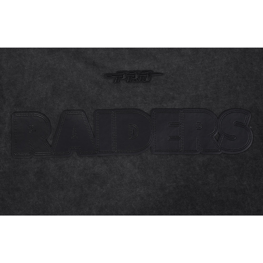 NFL LAS VEGAS RAIDERS WASHED VANGUARD T-SHIRT À MANCHES COURTES POUR HOMME (NOIR DÉLAVÉ)