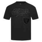 NFL LAS VEGAS RAIDERS BLACKOUT MEN'S CJ DROP SHOULDER TEE (BLACK)