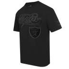 NFL LAS VEGAS RAIDERS BLACKOUT MEN'S CJ DROP SHOULDER TEE (BLACK)