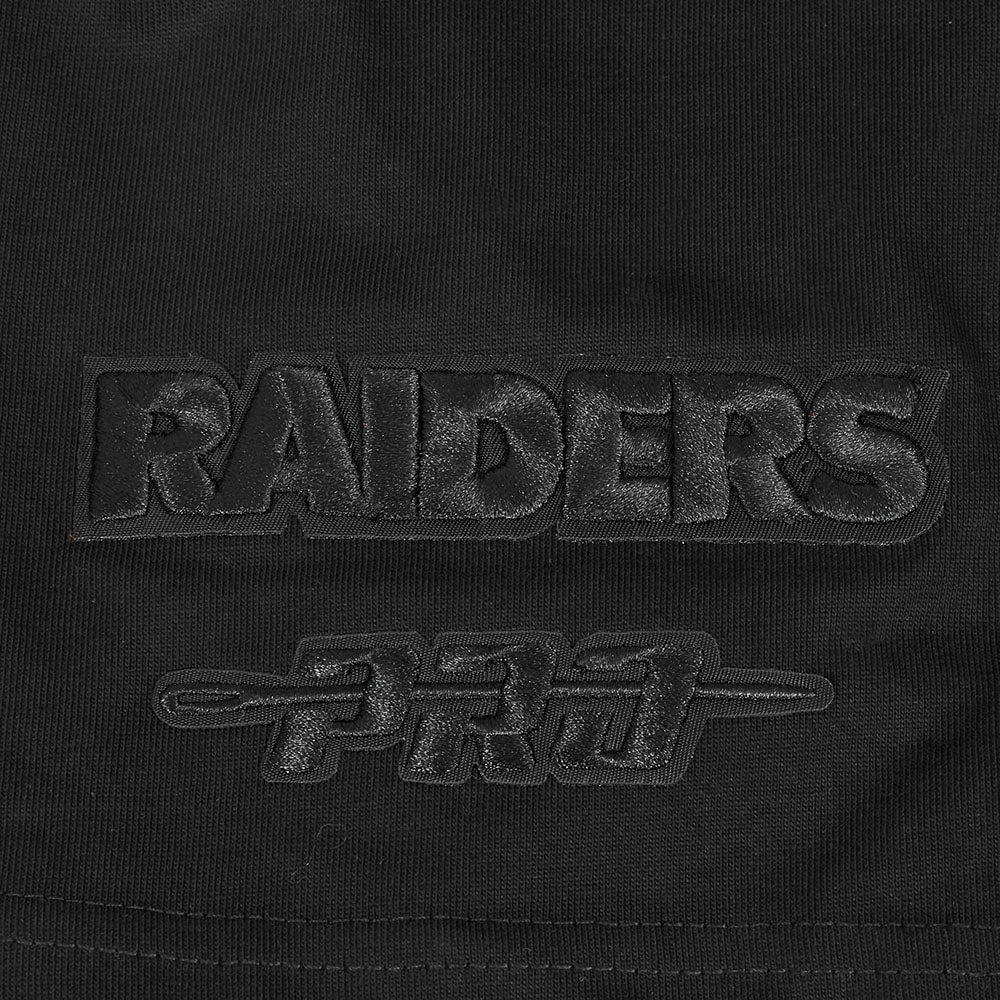 NFL LAS VEGAS RAIDERS BLACKOUT MEN'S CJ DROP SHOULDER TEE (BLACK)