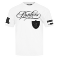NFL LAS VEGAS RAIDERS BLACKOUT T-SHIRT EN JERSEY DE COTON À ÉPAULES TOMBANTES POUR HOMME (BLANC)