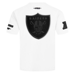 NFL LAS VEGAS RAIDERS BLACKOUT T-SHIRT EN JERSEY DE COTON À ÉPAULES TOMBANTES POUR HOMME (BLANC)
