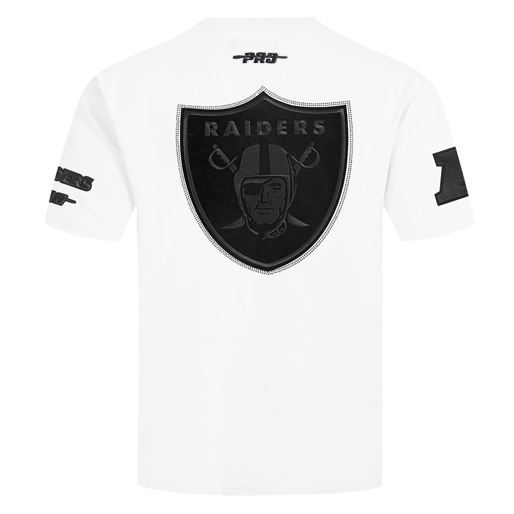 NFL LAS VEGAS RAIDERS BLACKOUT T-SHIRT EN JERSEY DE COTON À ÉPAULES TOMBANTES POUR HOMME (BLANC)