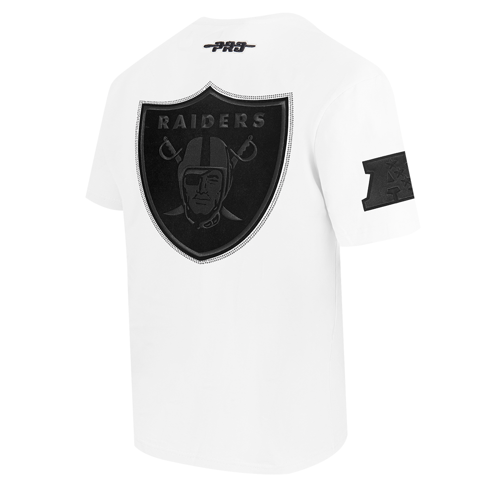 NFL LAS VEGAS RAIDERS BLACKOUT T-SHIRT EN JERSEY DE COTON À ÉPAULES TOMBANTES POUR HOMME (BLANC)