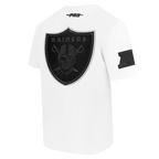 NFL LAS VEGAS RAIDERS BLACKOUT T-SHIRT EN JERSEY DE COTON À ÉPAULES TOMBANTES POUR HOMME (BLANC)
