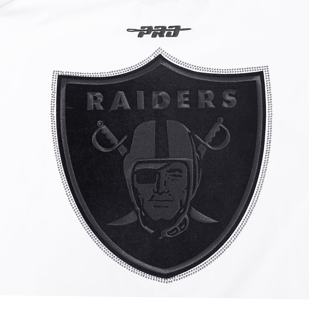 NFL LAS VEGAS RAIDERS BLACKOUT T-SHIRT EN JERSEY DE COTON À ÉPAULES TOMBANTES POUR HOMME (BLANC)