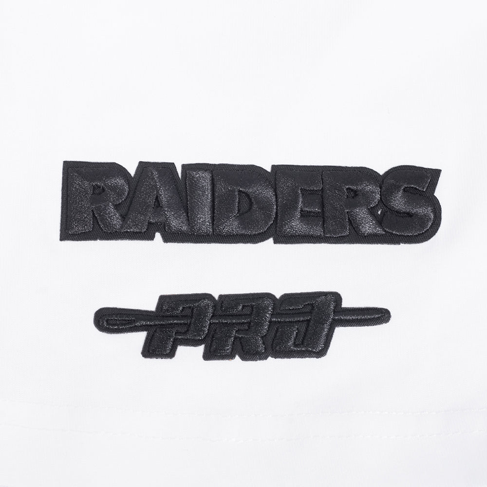 NFL LAS VEGAS RAIDERS BLACKOUT T-SHIRT EN JERSEY DE COTON À ÉPAULES TOMBANTES POUR HOMME (BLANC)