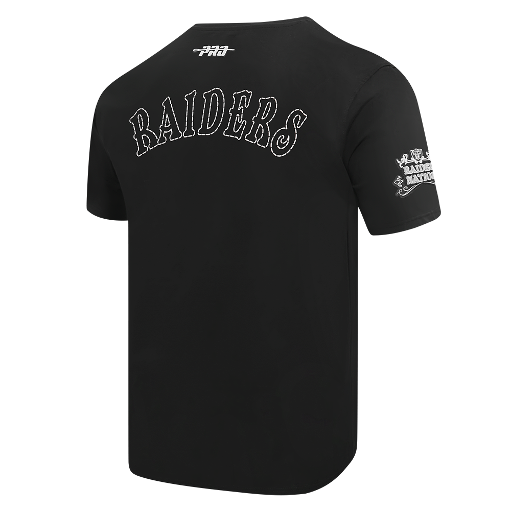LAS VEGAS RAIDERS REBEL ATHLETICS T-SHIRT EN JERSEY SIMPLE POUR HOMME (NOIR)