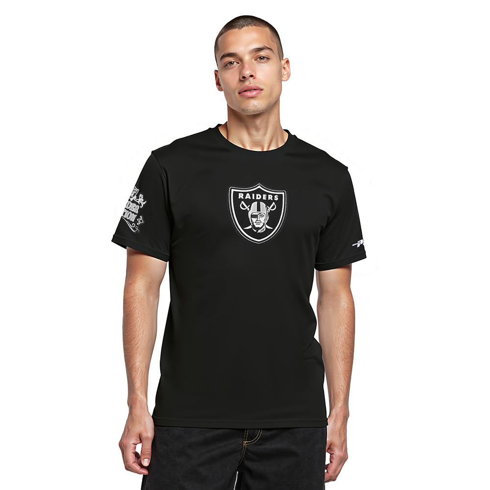 LAS VEGAS RAIDERS REBEL ATHLETICS T-SHIRT EN JERSEY SIMPLE POUR HOMME (NOIR)