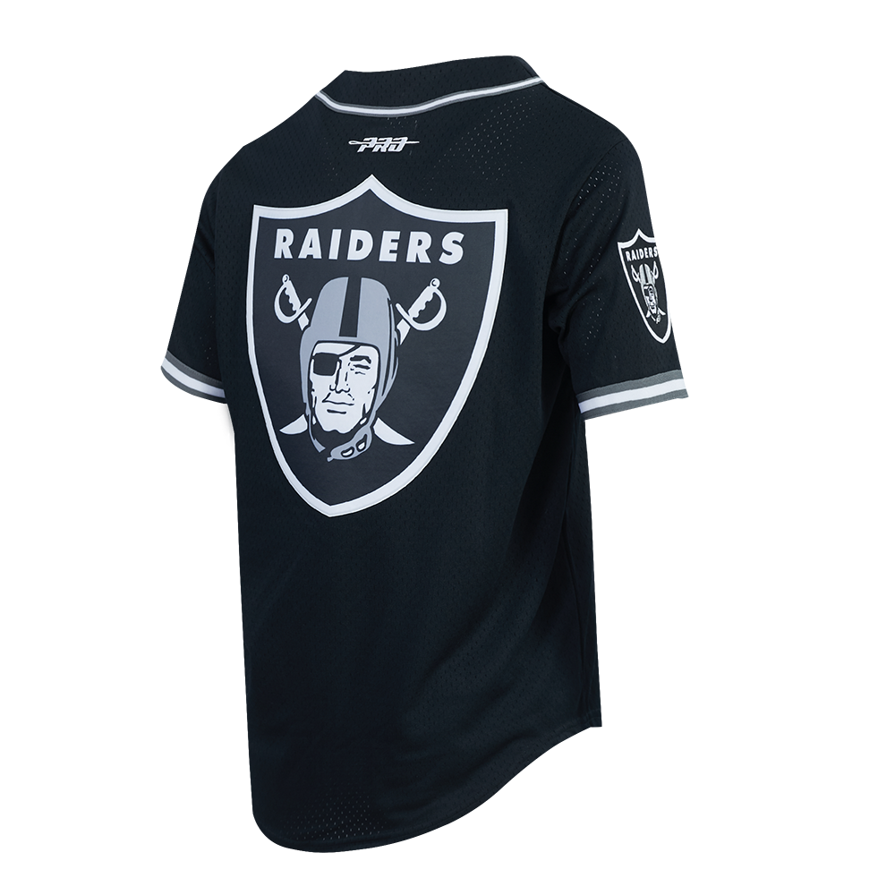 NFL LAS VEGAS RAIDERS MAXX CROSBY #98 CLASSIC MESH PNN CHEMISE BOUTONNÉE EN FILET POUR HOMME (NOIR/GRIS)