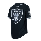 NFL LAS VEGAS RAIDERS MAXX CROSBY #98 CLASSIC MESH PNN CHEMISE BOUTONNÉE EN FILET POUR HOMME (NOIR/GRIS)