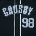 NFL LAS VEGAS RAIDERS MAXX CROSBY #98 CLASSIC MESH PNN CHEMISE BOUTONNÉE EN FILET POUR HOMME (NOIR/GRIS)