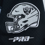 NFL LAS VEGAS RAIDERS MAXX CROSBY #98 CLASSIC MESH PNN CHEMISE BOUTONNÉE EN FILET POUR HOMME (NOIR/GRIS)