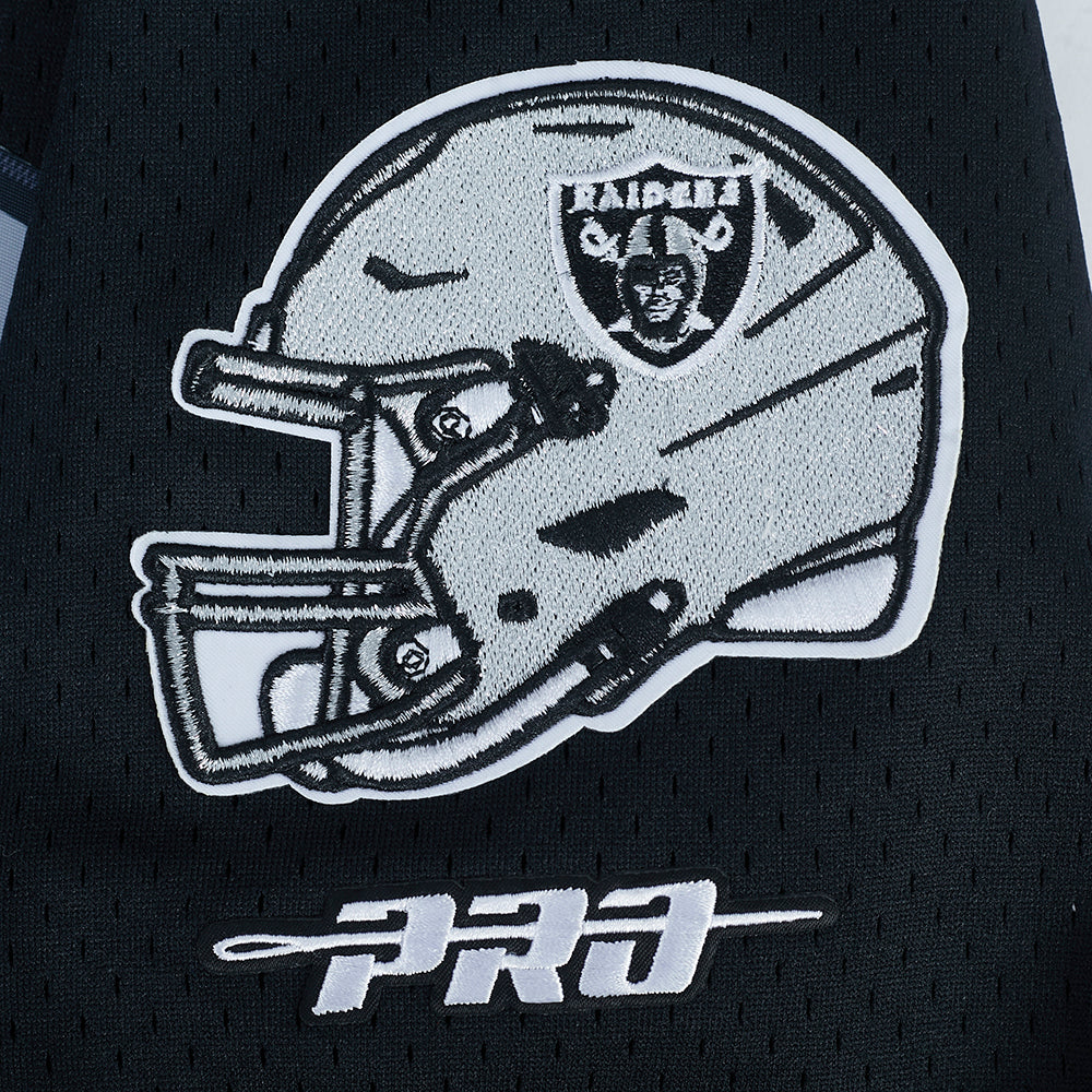 NFL LAS VEGAS RAIDERS MAXX CROSBY #98 CLASSIC MESH PNN CHEMISE BOUTONNÉE EN FILET POUR HOMME (NOIR/GRIS)