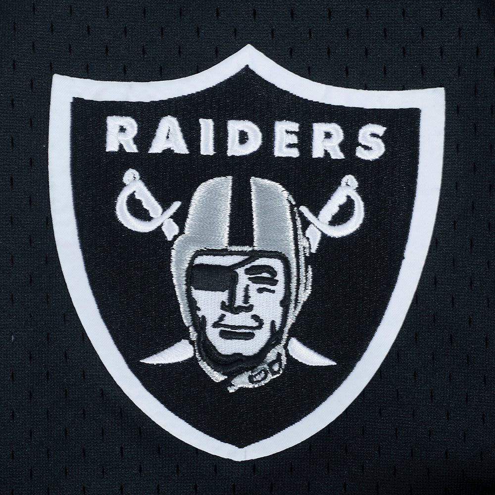 NFL LAS VEGAS RAIDERS MAXX CROSBY #98 CLASSIC MESH PNN CHEMISE BOUTONNÉE EN FILET POUR HOMME (NOIR/GRIS)