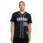 NFL LAS VEGAS RAIDERS MAXX CROSBY #98 CLASSIC MESH PNN CHEMISE BOUTONNÉE EN FILET POUR HOMME (NOIR/GRIS)