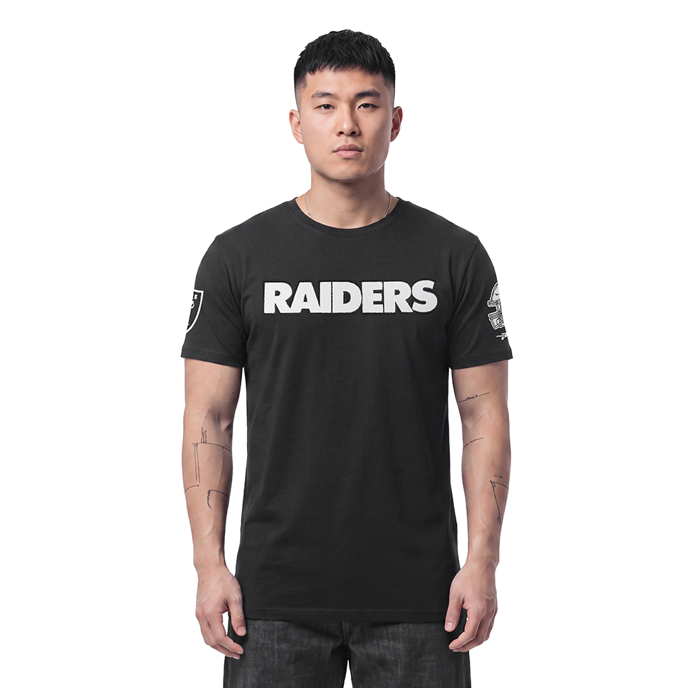 NFL LAS VEGAS RAIDERS CLASSIC CHENILLE CHEMISE POUR HOMME (NOIR)