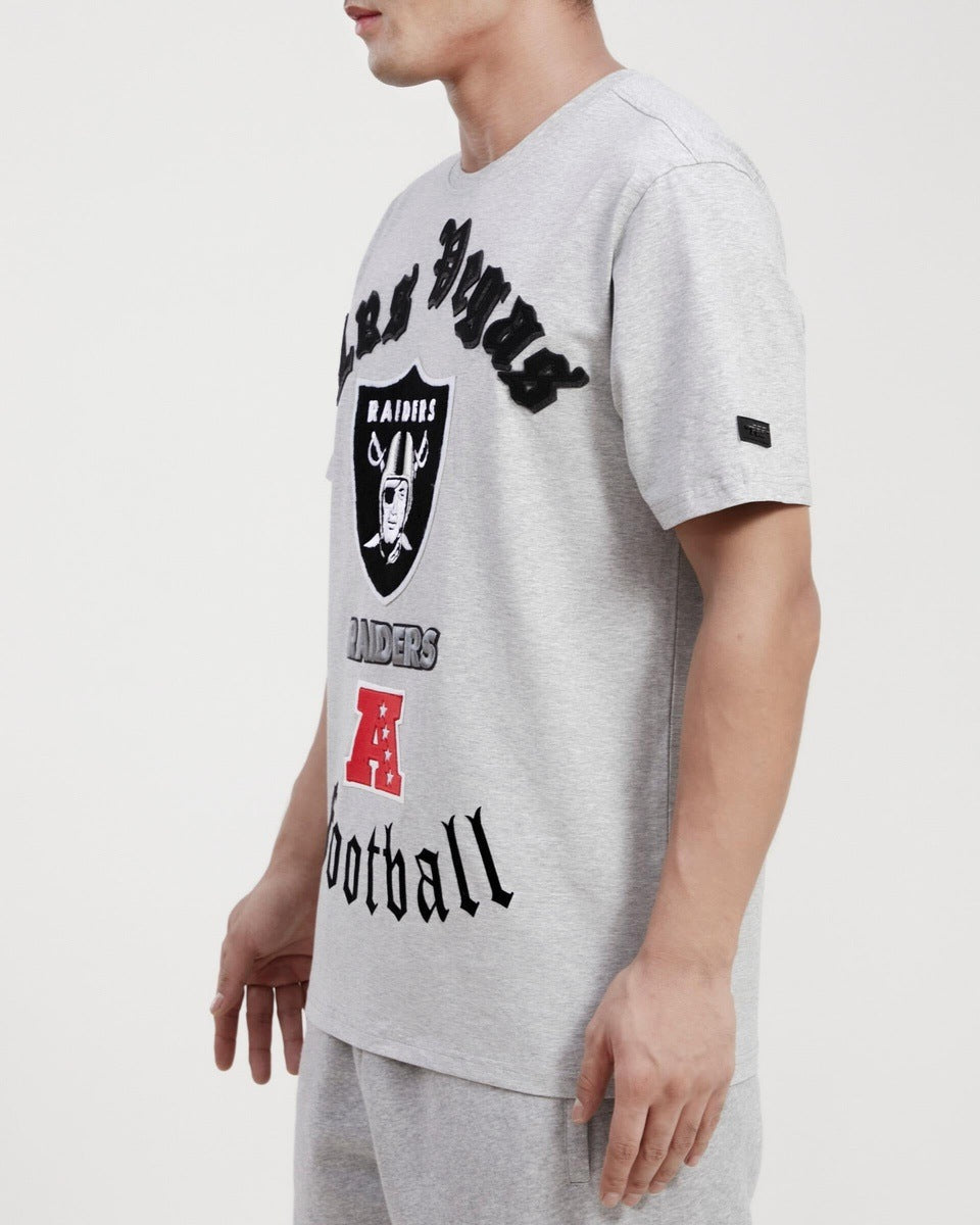 T-shirt NFL LAS VEGAS RAIDERS OLD ENGLISH POUR HOMME (GRIS)