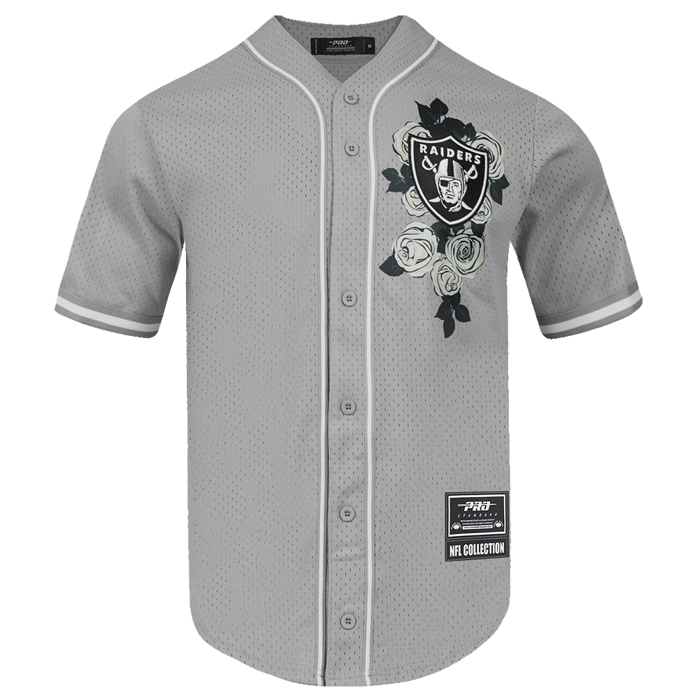 NFL LAS VEGAS RAIDERS ROSES CHANDAIL BOUTONNÉ EN FILET POUR HOMME (GRIS)