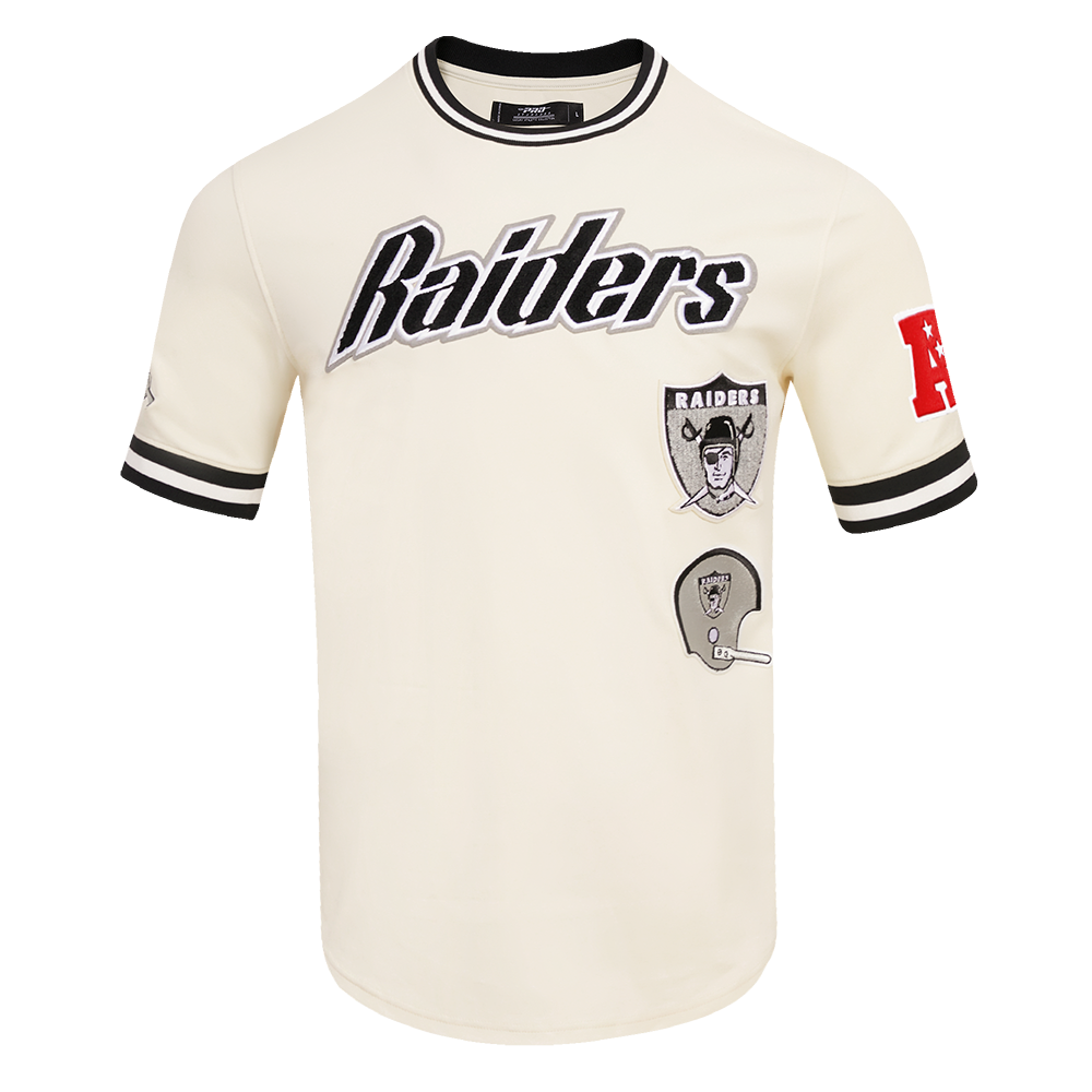 NFL LAS VEGAS RAIDERS RETRO CLASSIC T-SHIRT POUR HOMME (COQUILLE D'ŒUF/NOIR)