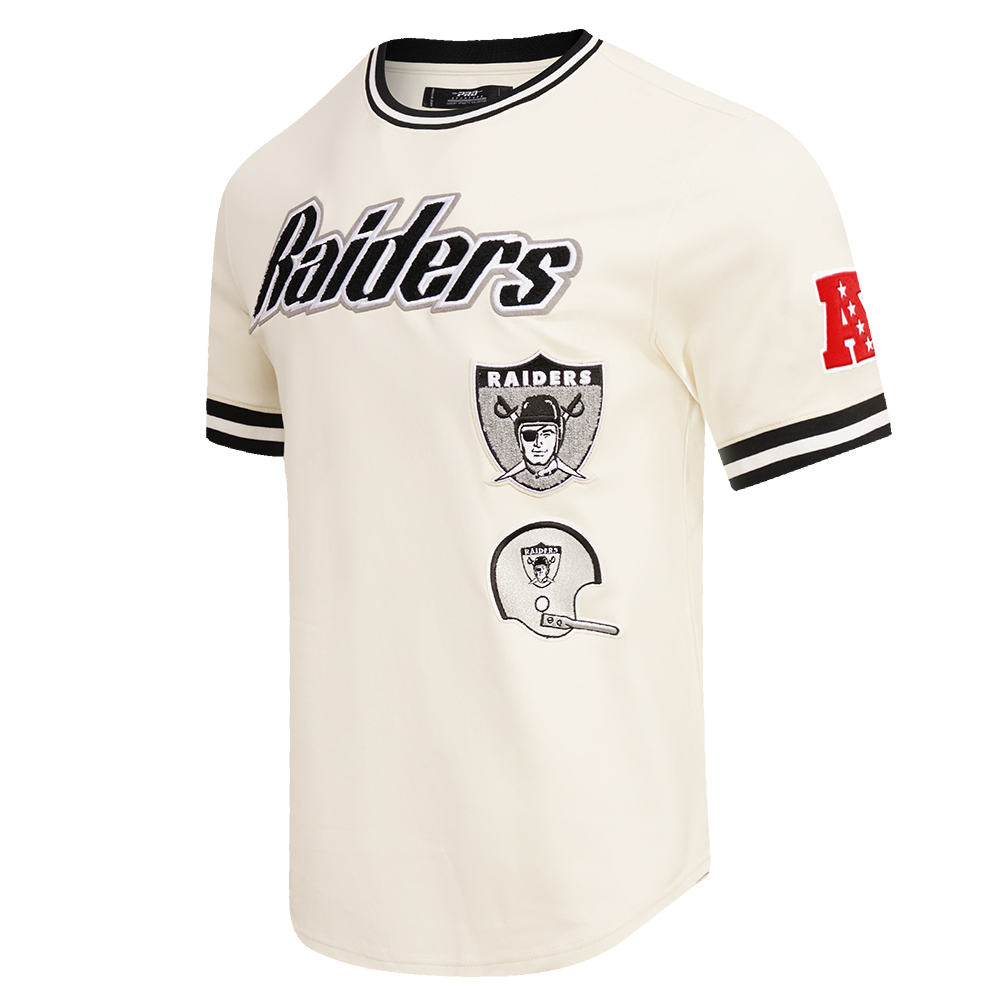 NFL LAS VEGAS RAIDERS RETRO CLASSIC T-SHIRT POUR HOMME (COQUILLE D'ŒUF/NOIR)