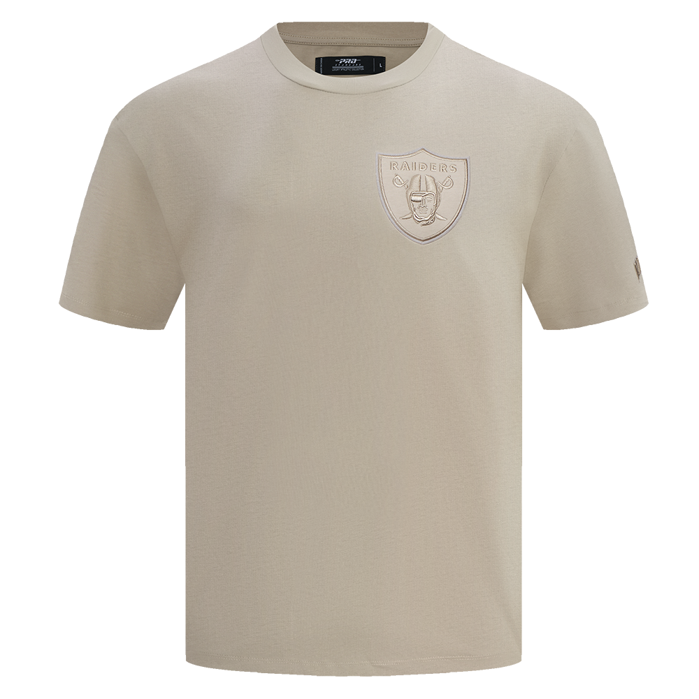 NFL LAS VEGAS RAIDERS NEUTRAL T-SHIRT EN JERSEY DE COTON À ÉPAULES TOMBANTES (TAUPE)
