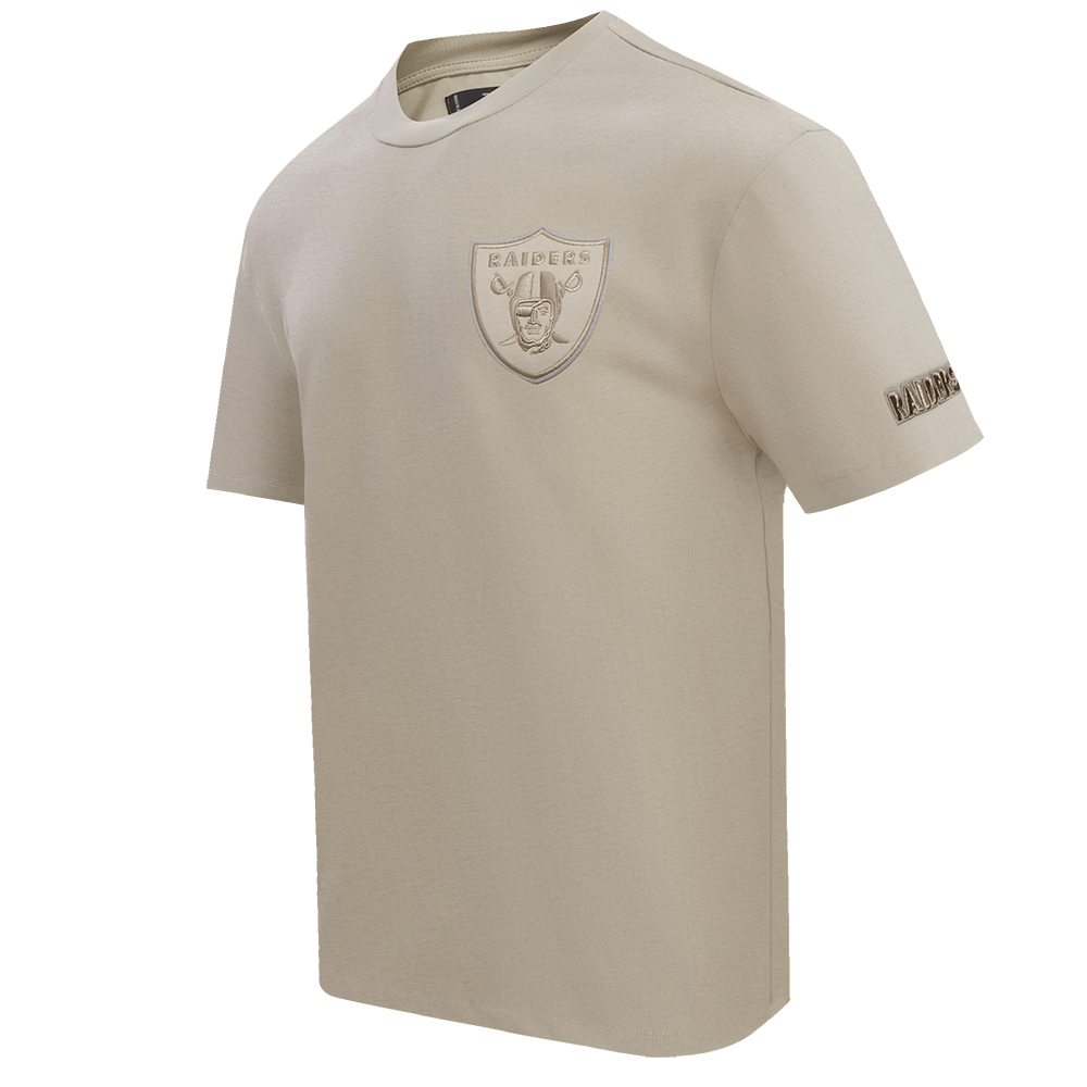 NFL LAS VEGAS RAIDERS NEUTRAL T-SHIRT EN JERSEY DE COTON À ÉPAULES TOMBANTES (TAUPE)
