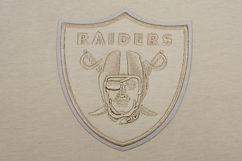 NFL LAS VEGAS RAIDERS NEUTRAL T-SHIRT EN JERSEY DE COTON À ÉPAULES TOMBANTES (TAUPE)