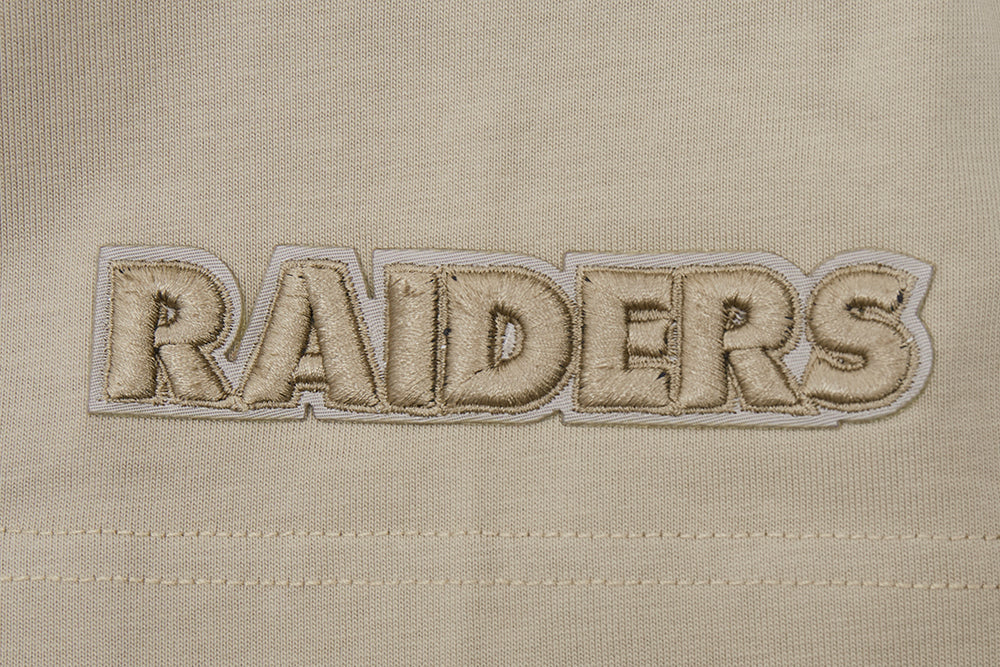 NFL LAS VEGAS RAIDERS NEUTRAL T-SHIRT EN JERSEY DE COTON À ÉPAULES TOMBANTES (TAUPE)