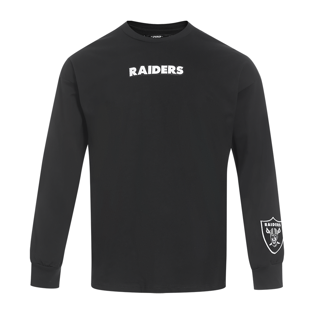 NFL LAS VEGAS RAIDERS WINGSPAN MEN'S DROP SHOULDER LONG SLEEVE TEE (BLACK)
