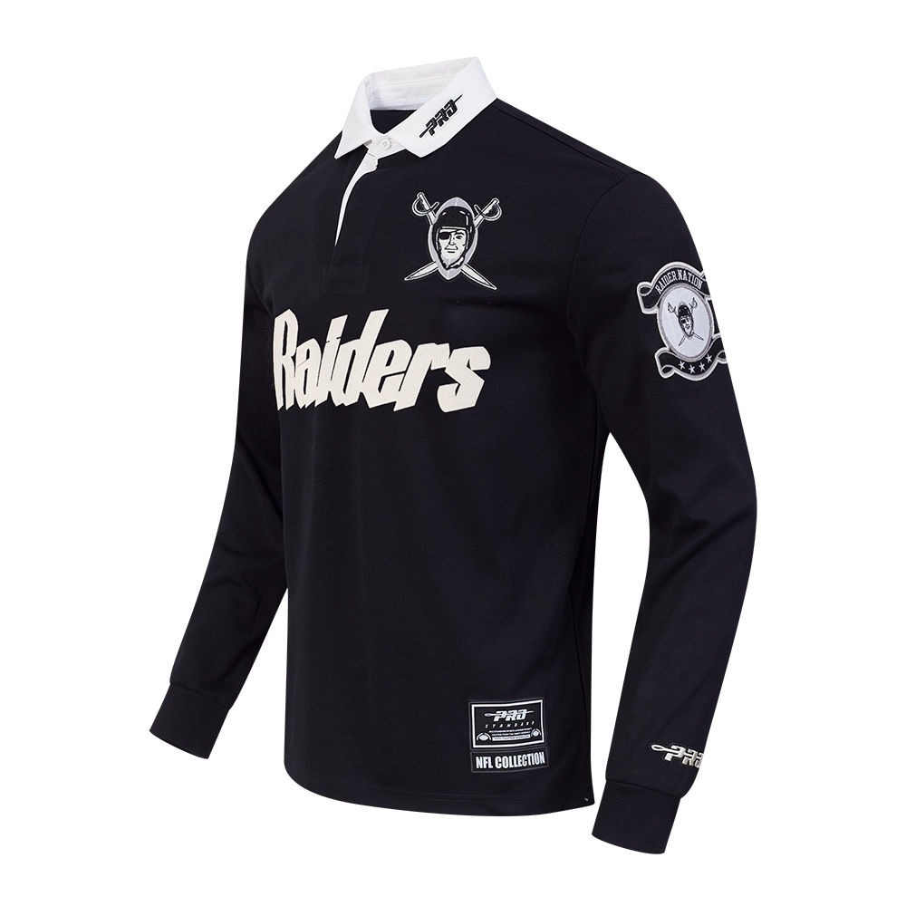 NFL LAS VEGAS RAIDERS MODERN ORIGINALS CHANDAIL DE RUGBY À MANCHES LONGUES POUR HOMME (NOIR)