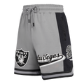 NFL LAS VEGAS RAIDERS SCRIPT TAIL SHORT EN MAILLE DOUBLE 2.0 POUR HOMME (GRIS/NOIR)
