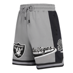 NFL LAS VEGAS RAIDERS SCRIPT TAIL SHORT EN MAILLE DOUBLE 2.0 POUR HOMME (GRIS/NOIR)