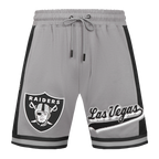NFL LAS VEGAS RAIDERS SCRIPT TAIL SHORT EN MAILLE DOUBLE 2.0 POUR HOMME (GRIS/NOIR)