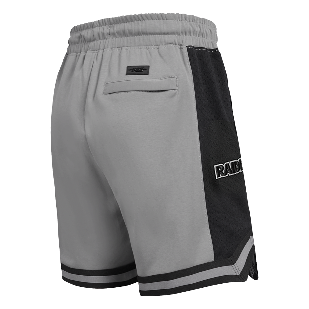 NFL LAS VEGAS RAIDERS SCRIPT TAIL SHORT EN MAILLE DOUBLE 2.0 POUR HOMME (GRIS/NOIR)