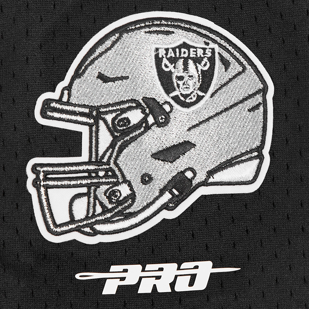 NFL LAS VEGAS RAIDERS SCRIPT TAIL SHORT EN MAILLE DOUBLE 2.0 POUR HOMME (GRIS/NOIR)