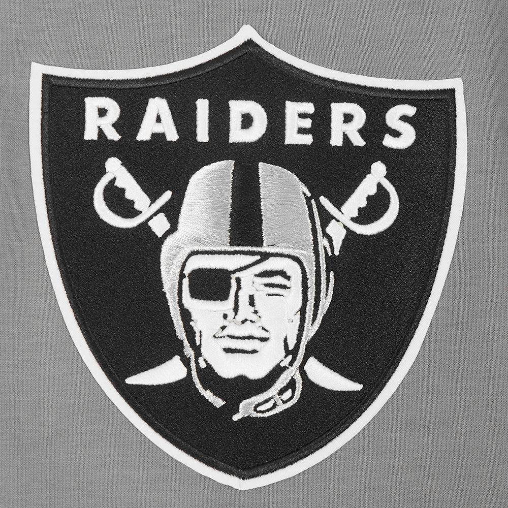 NFL LAS VEGAS RAIDERS SCRIPT TAIL SHORT EN MAILLE DOUBLE 2.0 POUR HOMME (GRIS/NOIR)