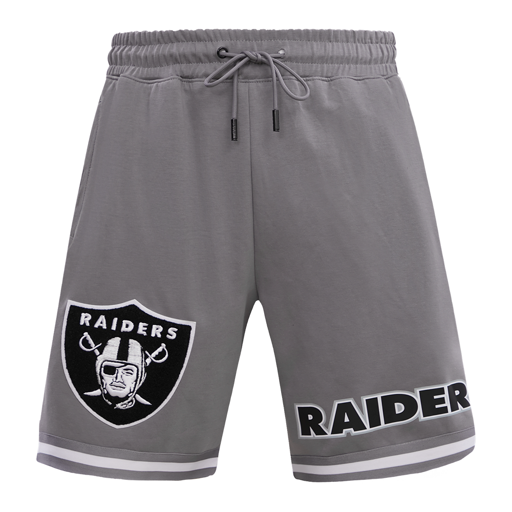 NFL LAS VEGAS RAIDERS CLASSIC CHENILLE SHORT EN MAILLE DOUBLE (GRIS)