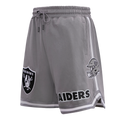 NFL LAS VEGAS RAIDERS CLASSIC CHENILLE SHORT EN MAILLE DOUBLE (GRIS)