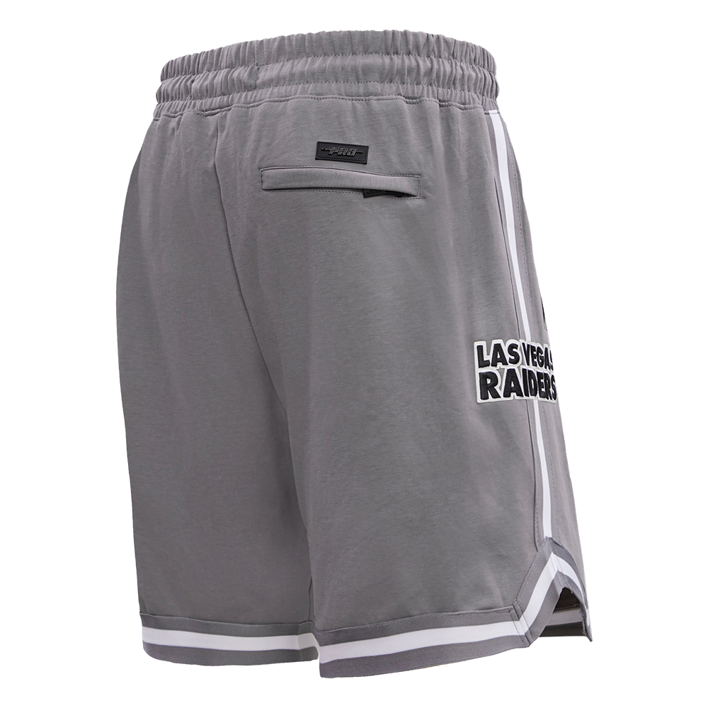 NFL LAS VEGAS RAIDERS CLASSIC CHENILLE SHORT EN MAILLE DOUBLE (GRIS)