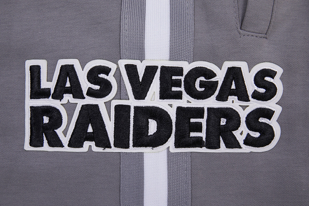 NFL LAS VEGAS RAIDERS CLASSIC CHENILLE SHORT EN MAILLE DOUBLE (GRIS)