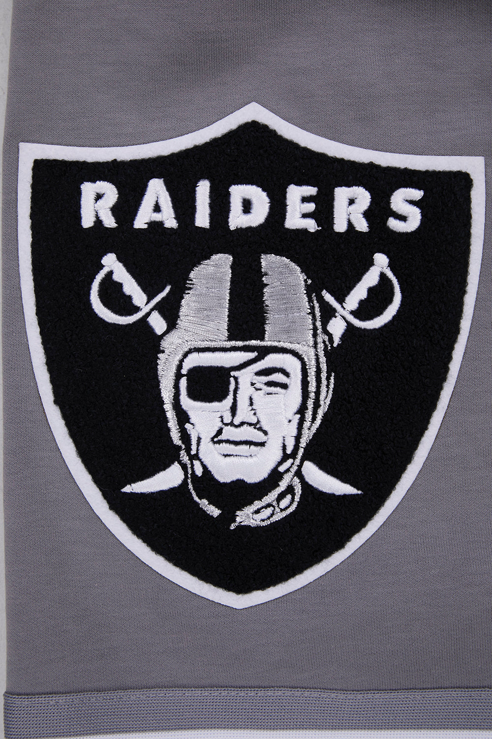 NFL LAS VEGAS RAIDERS CLASSIC CHENILLE SHORT EN MAILLE DOUBLE (GRIS)